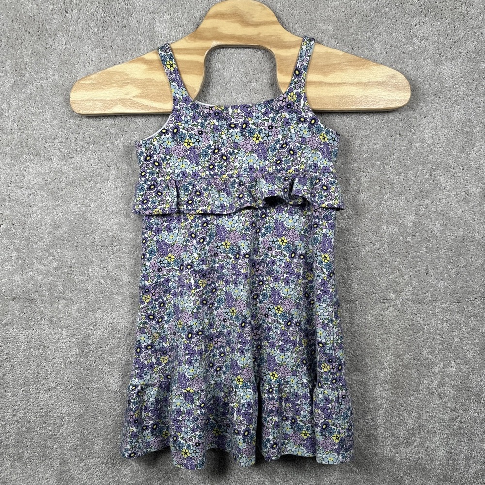 Janie And Jack Girls Dress Size 12 Sleeveless Flower Floral Spring Summer Purple